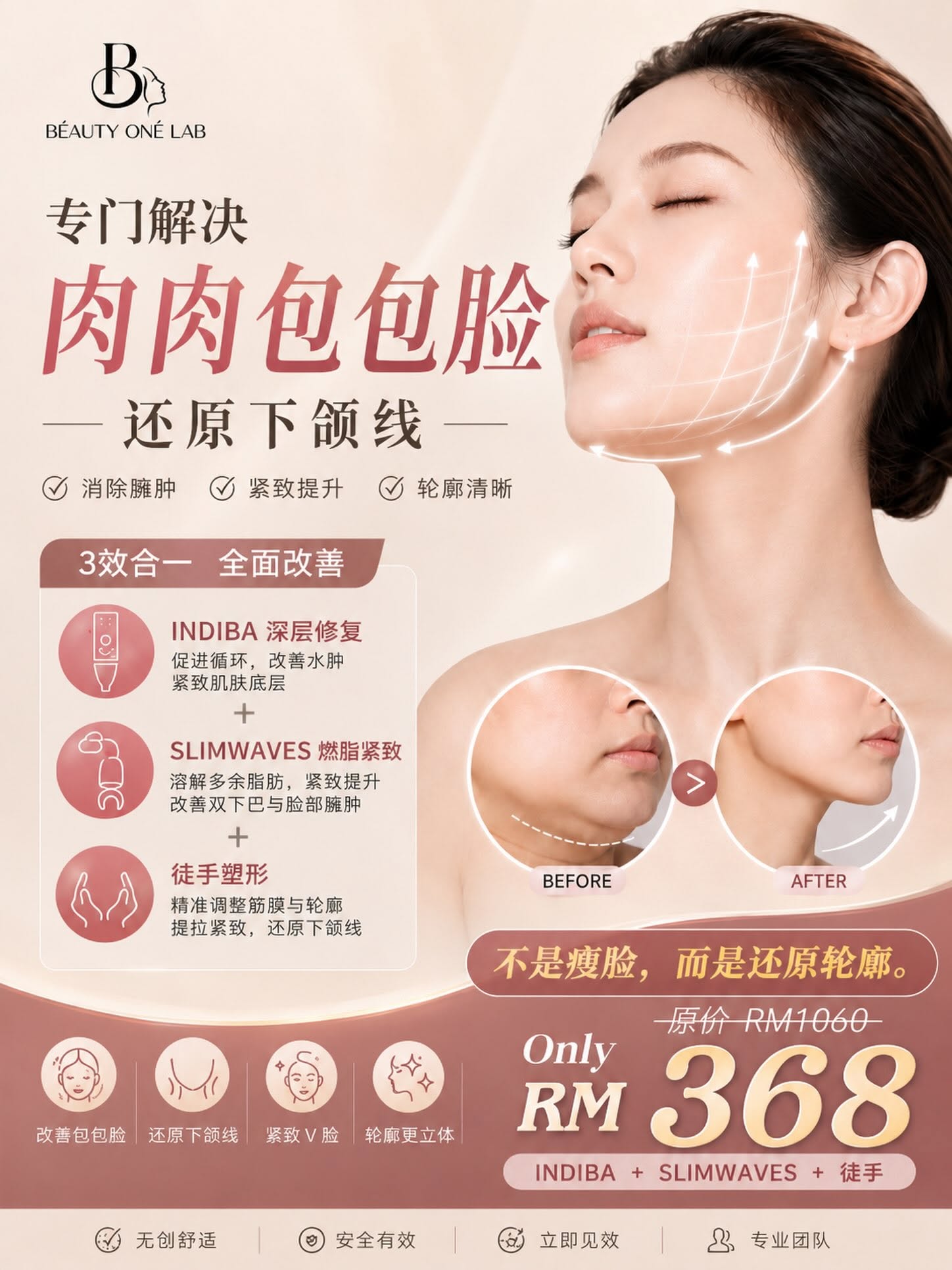 Jawline contouring treatment promotion